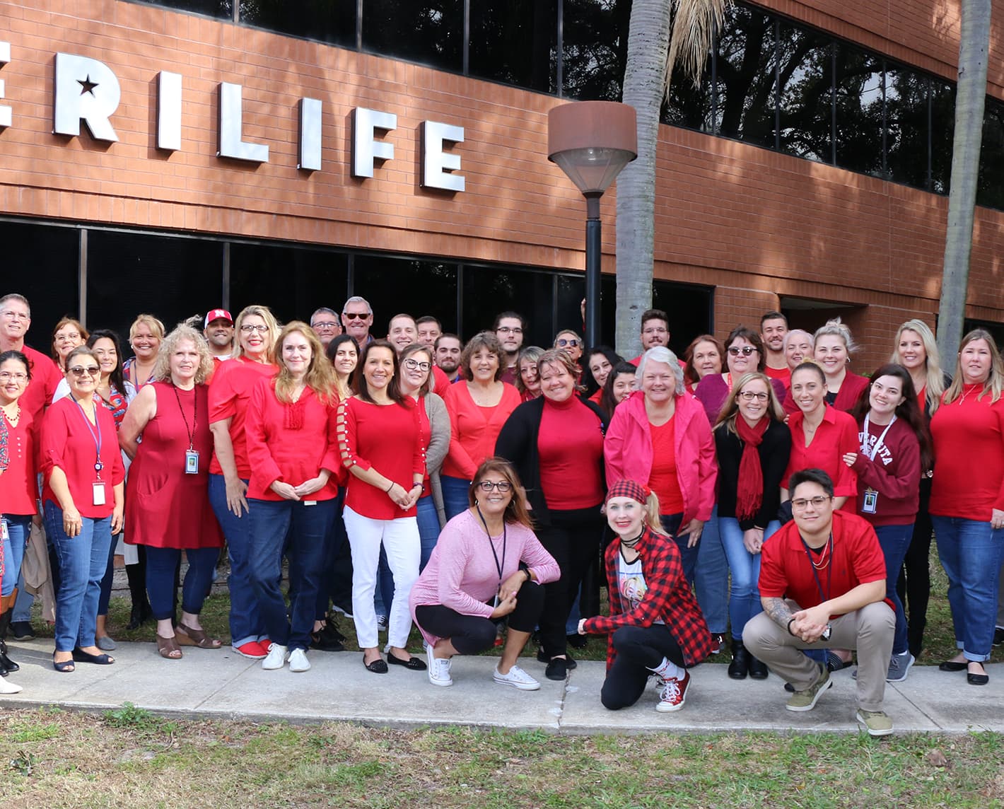 AmeriLife employees in front of company building